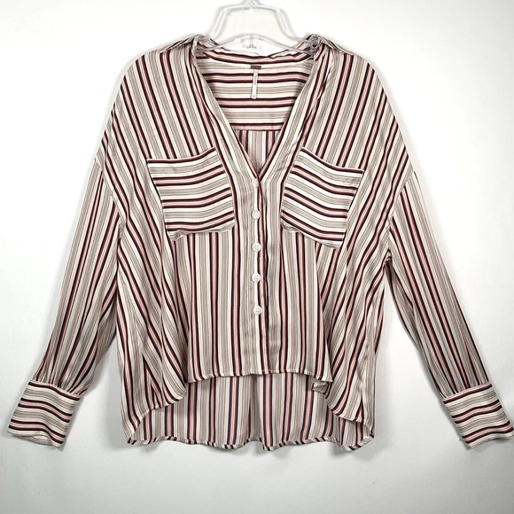 Free People Stripe button down shirt. - Picture 2 of 5